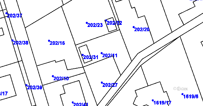 Parcela st. 202/11 v KÚ Šilheřovice, Katastrální mapa