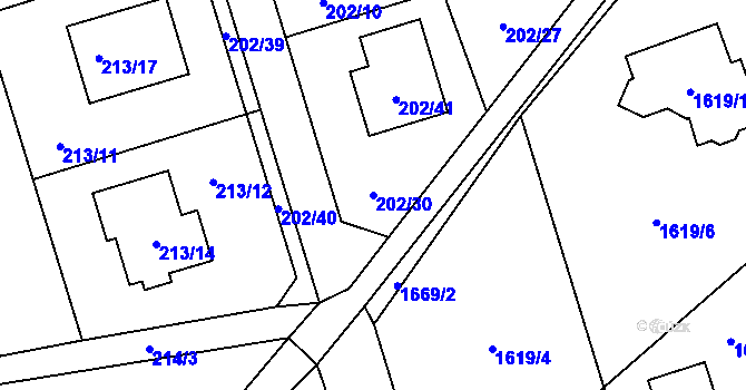 Parcela st. 202/30 v KÚ Šilheřovice, Katastrální mapa
