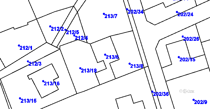 Parcela st. 213/6 v KÚ Šilheřovice, Katastrální mapa