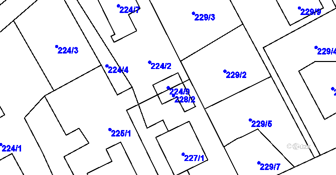 Parcela st. 224/9 v KÚ Šilheřovice, Katastrální mapa