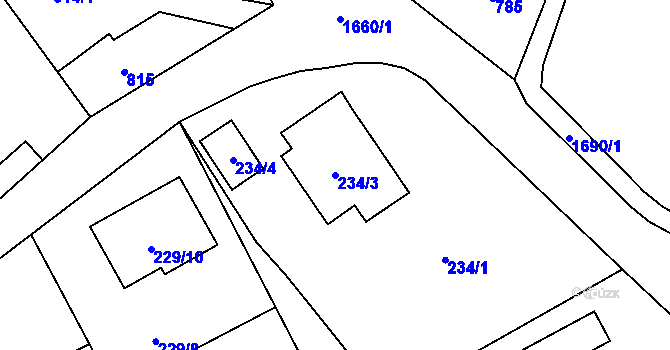 Parcela st. 234/3 v KÚ Šilheřovice, Katastrální mapa