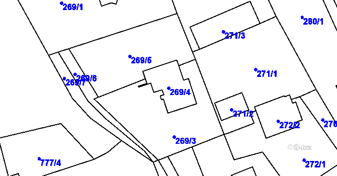 Parcela st. 269/4 v KÚ Šilheřovice, Katastrální mapa
