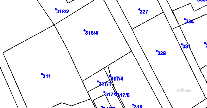 Parcela st. 318/1 v KÚ Šilheřovice, Katastrální mapa