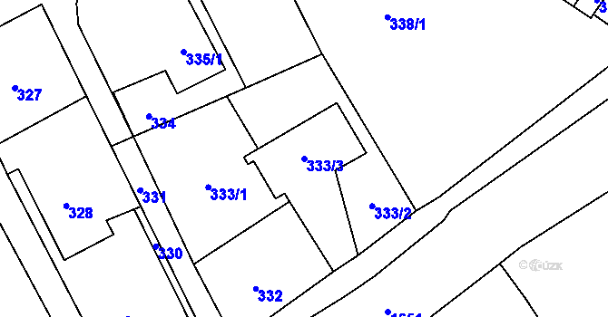 Parcela st. 333/3 v KÚ Šilheřovice, Katastrální mapa
