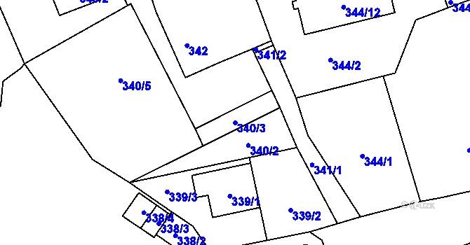 Parcela st. 340/3 v KÚ Šilheřovice, Katastrální mapa