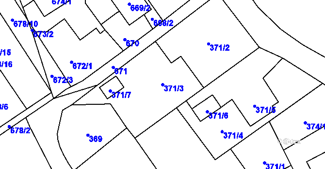 Parcela st. 371/3 v KÚ Šilheřovice, Katastrální mapa