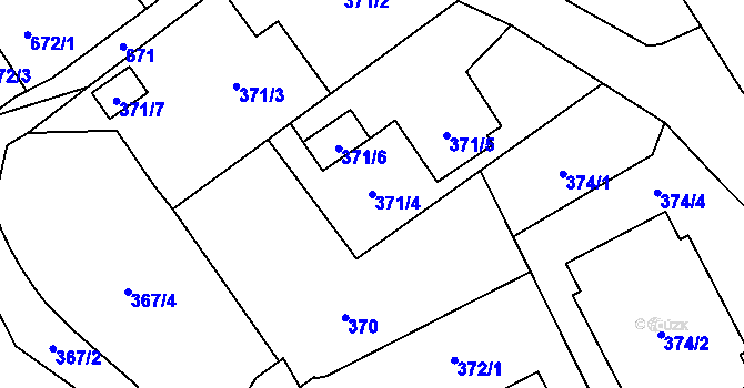 Parcela st. 371/4 v KÚ Šilheřovice, Katastrální mapa