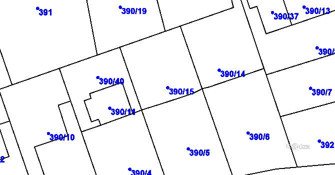 Parcela st. 390/15 v KÚ Šilheřovice, Katastrální mapa