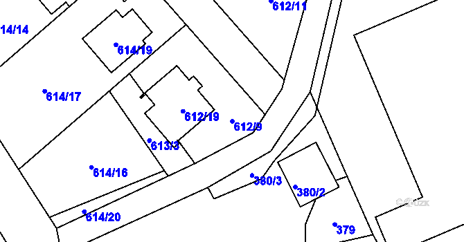 Parcela st. 612/9 v KÚ Šilheřovice, Katastrální mapa