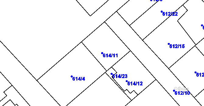 Parcela st. 614/11 v KÚ Šilheřovice, Katastrální mapa