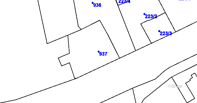 Parcela st. 937 v KÚ Šilheřovice, Katastrální mapa