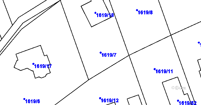 Parcela st. 1619/7 v KÚ Šilheřovice, Katastrální mapa