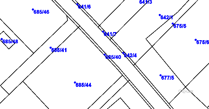 Parcela st. 685/40 v KÚ Šilheřovice, Katastrální mapa