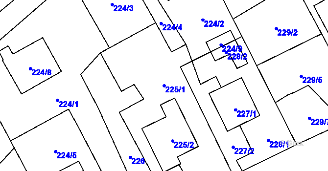 Parcela st. 225/1 v KÚ Šilheřovice, Katastrální mapa
