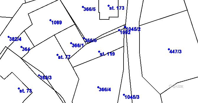 Parcela st. 119 v KÚ Šimanov na Moravě, Katastrální mapa