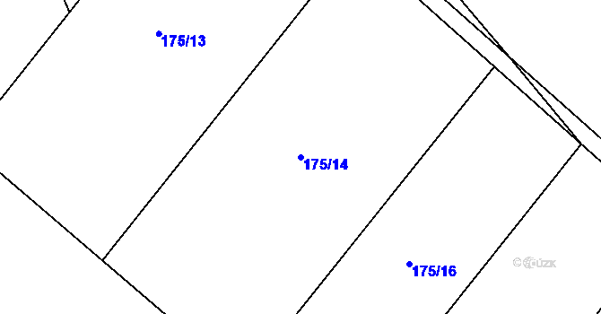 Parcela st. 175/14 v KÚ Šimanov na Moravě, Katastrální mapa