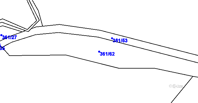 Parcela st. 361/62 v KÚ Šimanov na Moravě, Katastrální mapa