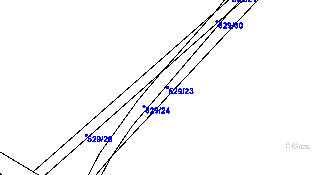 Parcela st. 529/23 v KÚ Šimanov na Moravě, Katastrální mapa