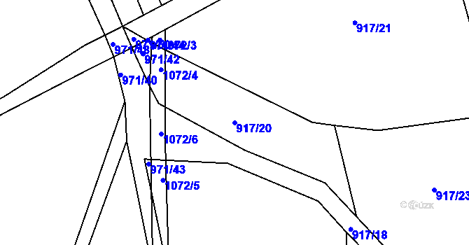 Parcela st. 917/20 v KÚ Šimanov na Moravě, Katastrální mapa