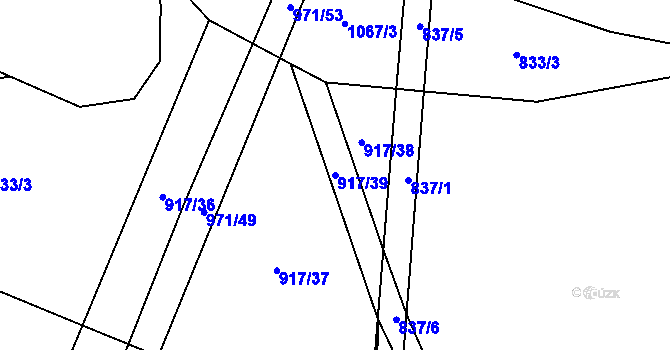 Parcela st. 917/39 v KÚ Šimanov na Moravě, Katastrální mapa