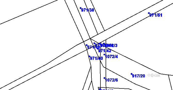Parcela st. 971/48 v KÚ Šimanov na Moravě, Katastrální mapa