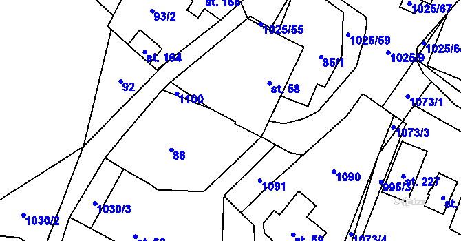 Parcela st. 211 v KÚ Šimanov na Moravě, Katastrální mapa