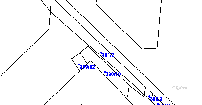 Parcela st. 361/2 v KÚ Minkovice, Katastrální mapa