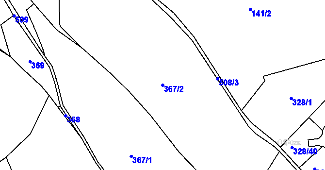 Parcela st. 367/2 v KÚ Minkovice, Katastrální mapa