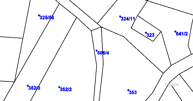 Parcela st. 508/4 v KÚ Minkovice, Katastrální mapa