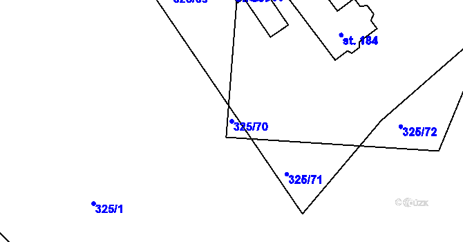 Parcela st. 325/70 v KÚ Minkovice, Katastrální mapa