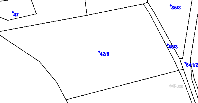 Parcela st. 42/6 v KÚ Rašovka, Katastrální mapa