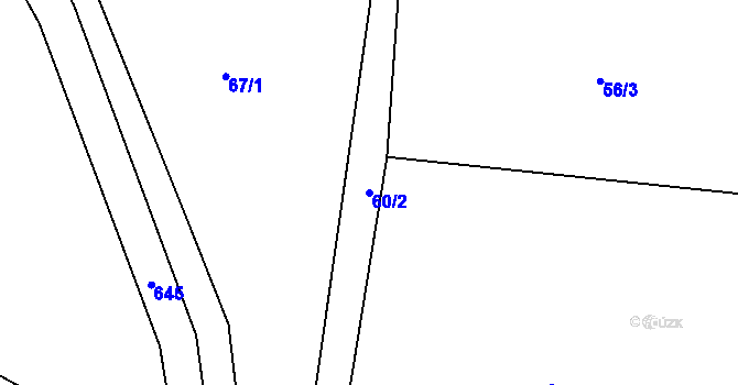 Parcela st. 60/2 v KÚ Rašovka, Katastrální mapa