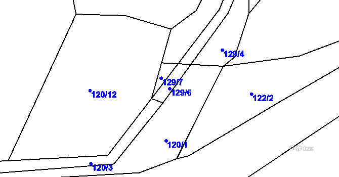 Parcela st. 129/6 v KÚ Rašovka, Katastrální mapa