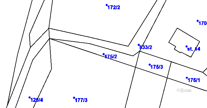 Parcela st. 175/2 v KÚ Rašovka, Katastrální mapa