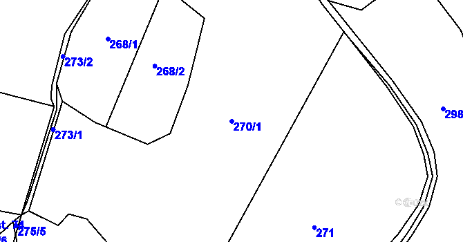 Parcela st. 270/1 v KÚ Rašovka, Katastrální mapa