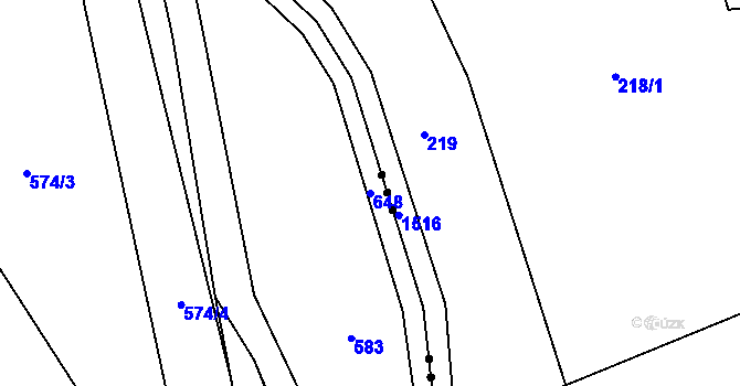 Parcela st. 648 v KÚ Rašovka, Katastrální mapa