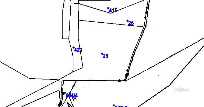 Parcela st. 25 v KÚ Šimonovice, Katastrální mapa