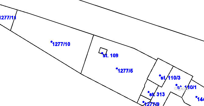 Parcela st. 109 v KÚ Krásná Lípa u Šindelové, Katastrální mapa
