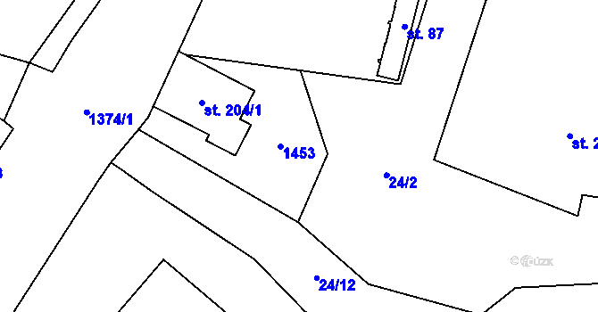 Parcela st. 204/2 v KÚ Krásná Lípa u Šindelové, Katastrální mapa