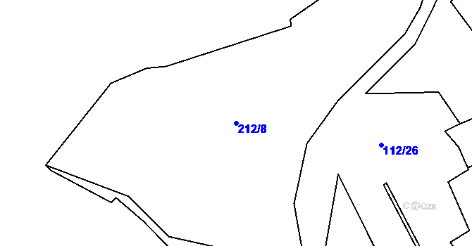 Parcela st. 212/8 v KÚ Obora u Šindelové, Katastrální mapa