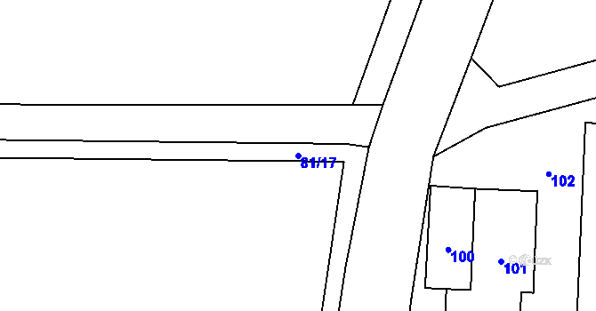 Parcela st. 81/17 v KÚ Milíčov, Katastrální mapa