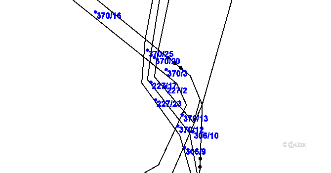 Parcela st. 227/2 v KÚ Šípy, Katastrální mapa