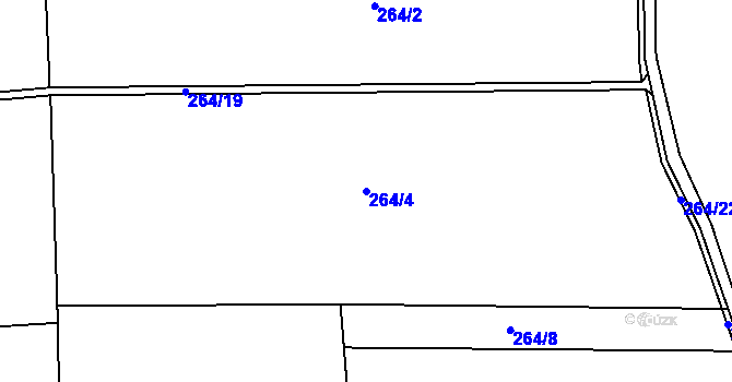 Parcela st. 264/4 v KÚ Šípy, Katastrální mapa