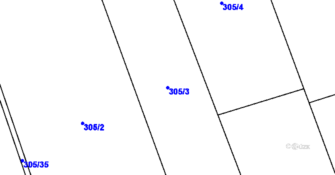 Parcela st. 305/3 v KÚ Šípy, Katastrální mapa