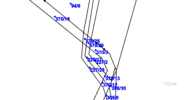 Parcela st. 370/3 v KÚ Šípy, Katastrální mapa