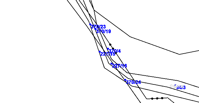 Parcela st. 227/15 v KÚ Šípy, Katastrální mapa