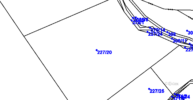 Parcela st. 227/20 v KÚ Šípy, Katastrální mapa