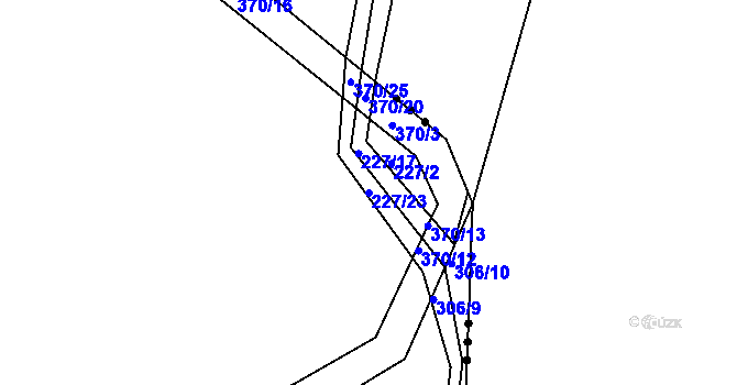 Parcela st. 227/23 v KÚ Šípy, Katastrální mapa