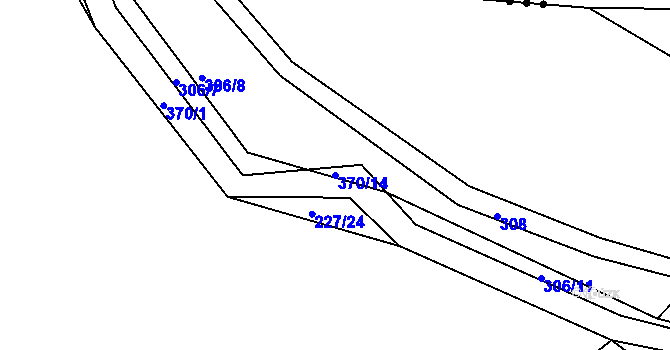 Parcela st. 370/14 v KÚ Šípy, Katastrální mapa