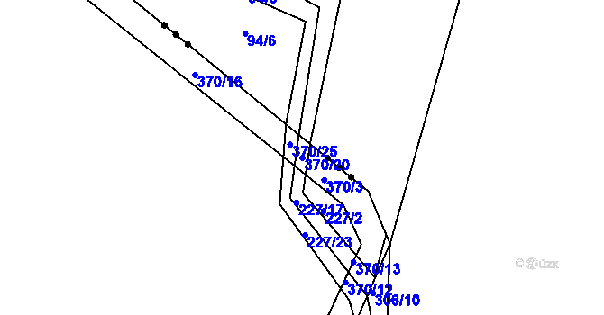 Parcela st. 370/20 v KÚ Šípy, Katastrální mapa
